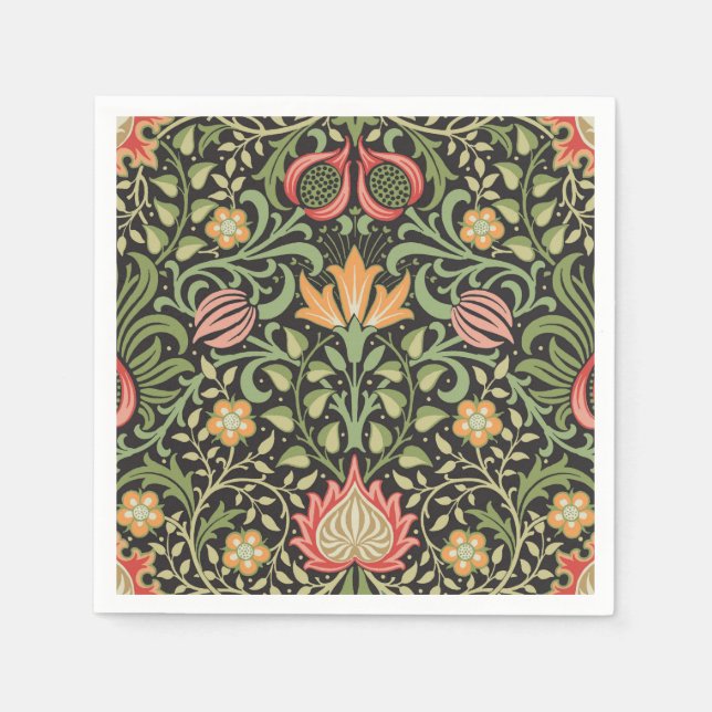 William Morris Persian Floral Antique Napkins (Front)