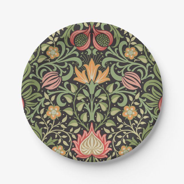 William Morris Persian Floral Antique Paper Plates (Front)