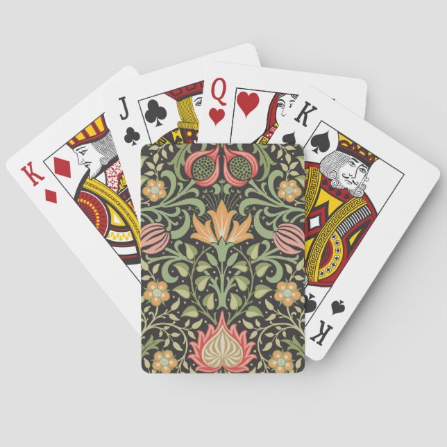 William Morris Persian Floral Antique Poker Cards (Back)