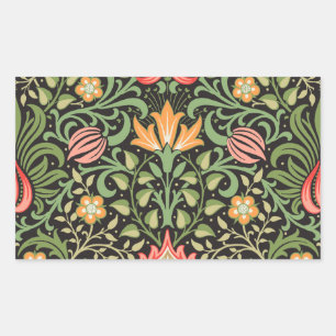 William Morris Persian Floral Antique Rectangular Sticker