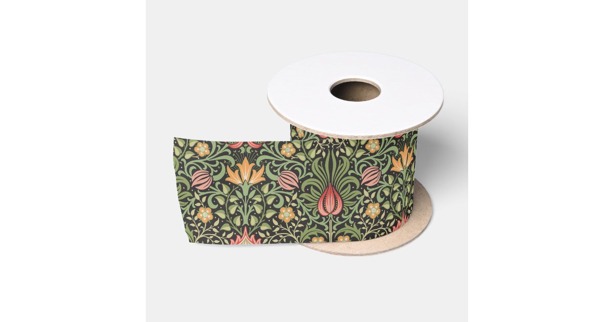 Persian Ribbon William Morris Persian Floral Antique Satin Ribbon | Zazzle
