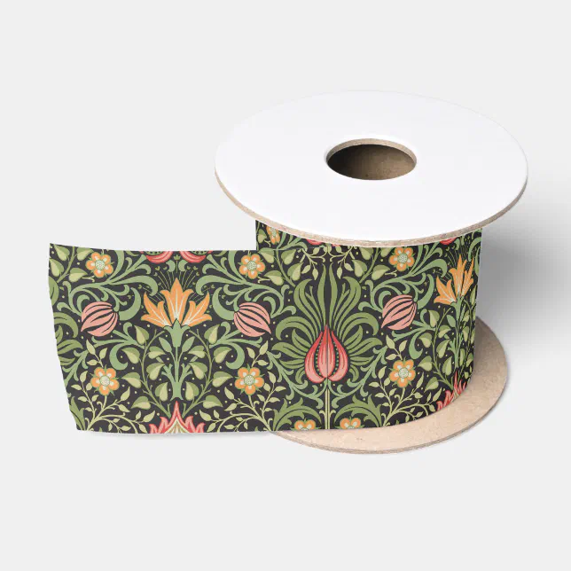 Persian Ribbon William Morris Persian Floral Antique Satin Ribbon | Zazzle