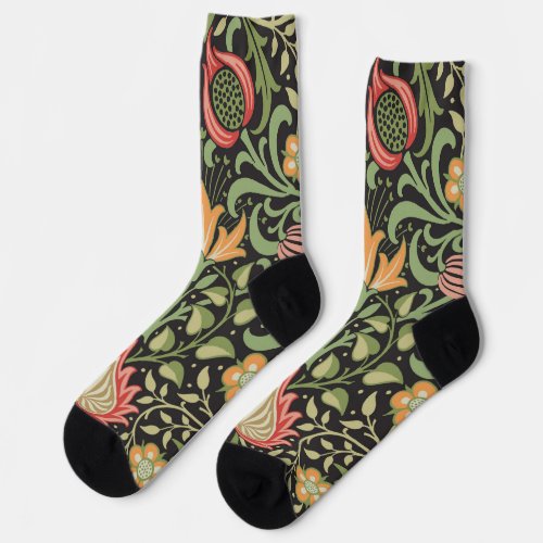 William Morris Persian Floral Antique Socks