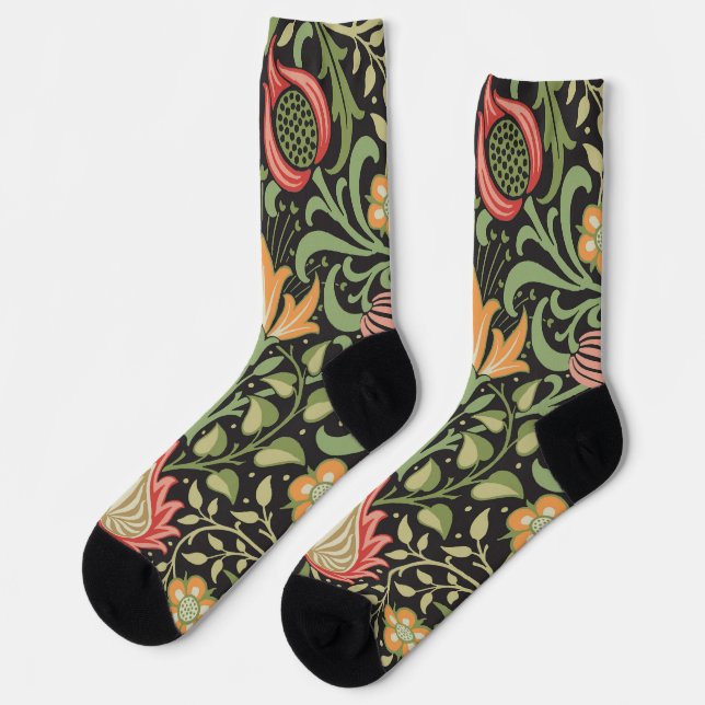 William Morris Persian Floral Antique Socks (Left)