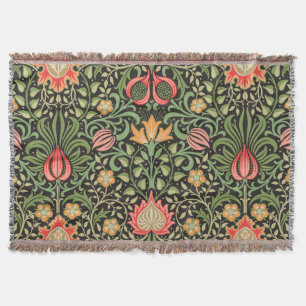 William Morris Persian Floral Antique Throw Blanket
