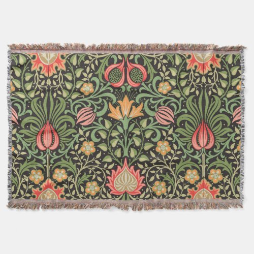 William Morris Persian Floral Antique Throw Blanket