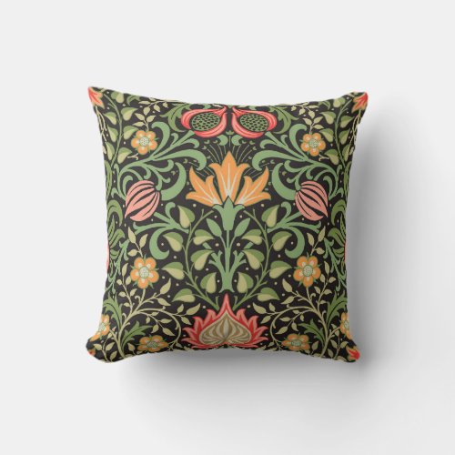 William Morris Persian Floral Antique Throw Pillow