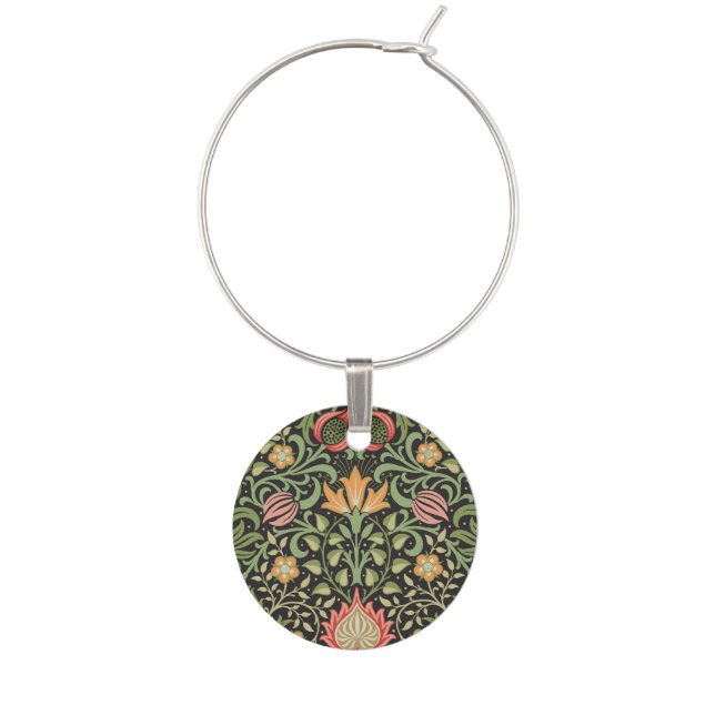 William Morris Persian Floral Antique Wine Charm (Front)
