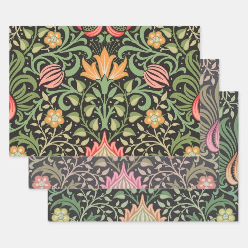 William Morris Persian Floral Antique Wrapping Paper Sheets