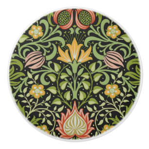 William Morris Persian Floral Botanical Design Ceramic Knob
