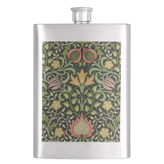William Morris Persian Floral Botanical Design Flask (Front)