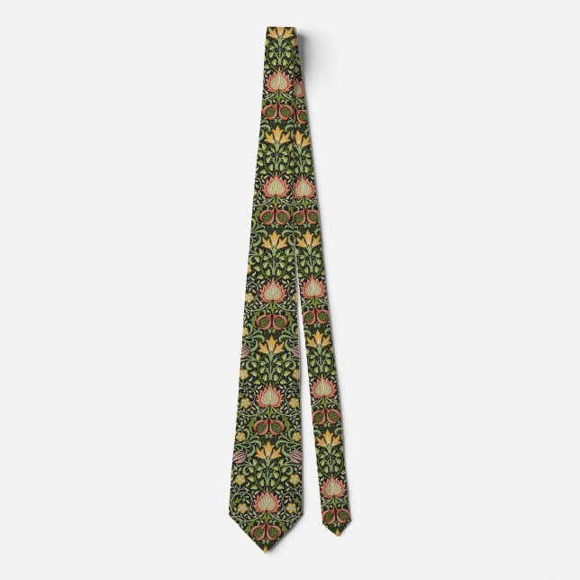 William Morris Persian Floral Botanical Design Neck Tie (Front)