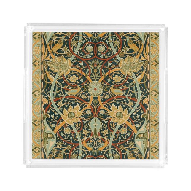 William Morris Persian Oriental Carpet Art Acrylic Tray (Front)