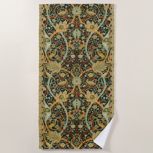 William Morris Persian Oriental Carpet Art Beach Towel