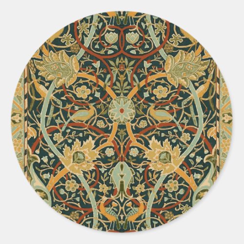 William Morris Persian Oriental Carpet Art Classic Round Sticker