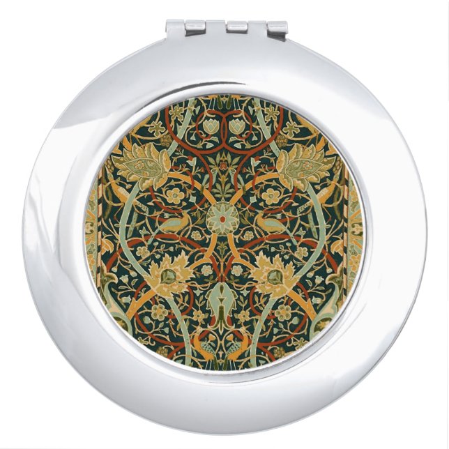 William Morris Persian Oriental Carpet Art Compact Mirror (Front)