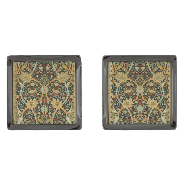 William Morris Persian Oriental Carpet Art Cufflinks (Front)