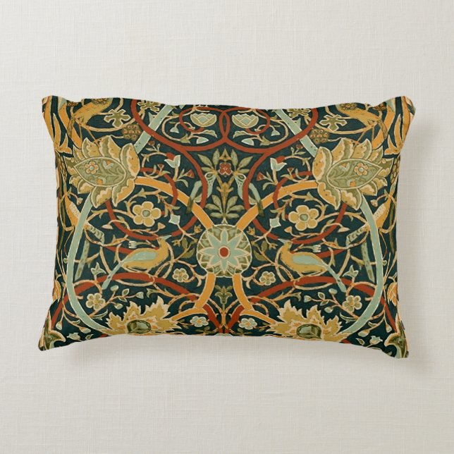 William Morris Persian Oriental Carpet Art Decorative Pillow (Back)