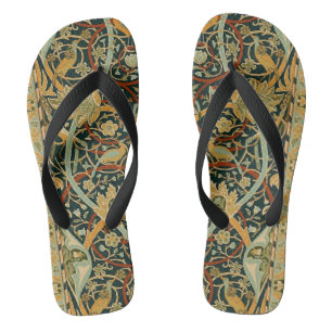 William Morris Persian Oriental Carpet Art Flip Flops