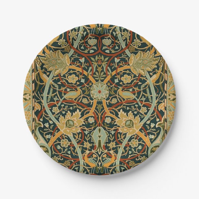 William Morris Persian Oriental Carpet Art Paper Plates (Front)