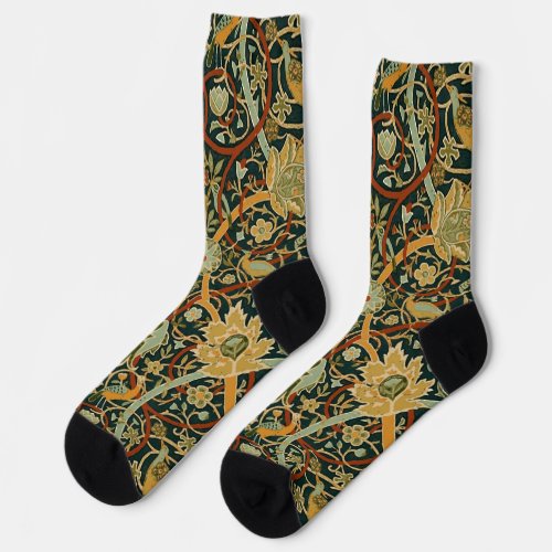 William Morris Persian Oriental Carpet Art Socks