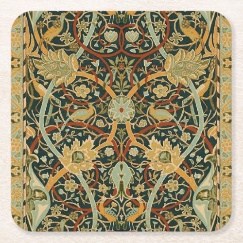 William Morris Persian Oriental Carpet Art Square Paper Coaster