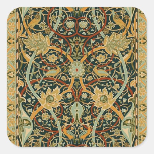 William Morris Persian Oriental Carpet Art Square Sticker