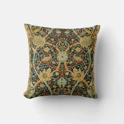 William Morris Persian Oriental Carpet Art Throw Pillow