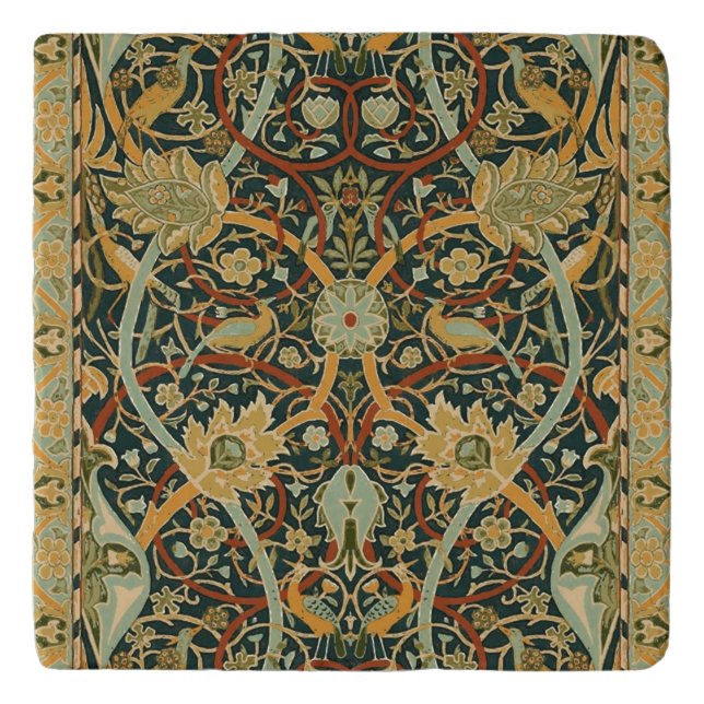 William Morris Persian Oriental Carpet Art Trivet (Front)