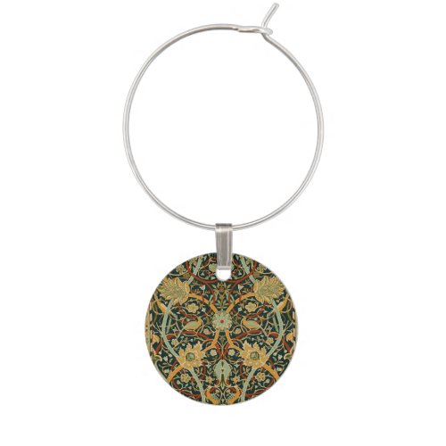 William Morris Persian Oriental Carpet Art Wine Glass Charm