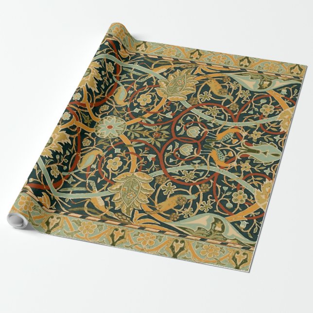 William Morris Persian Oriental Carpet Art Wrapping Paper (Unrolled)