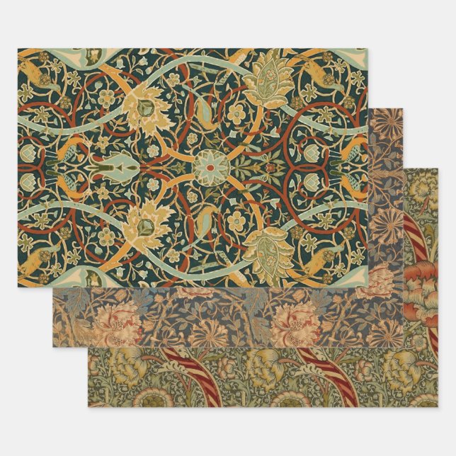 William Morris Persian Oriental Carpet Art Wrapping Paper Sheets (Set)