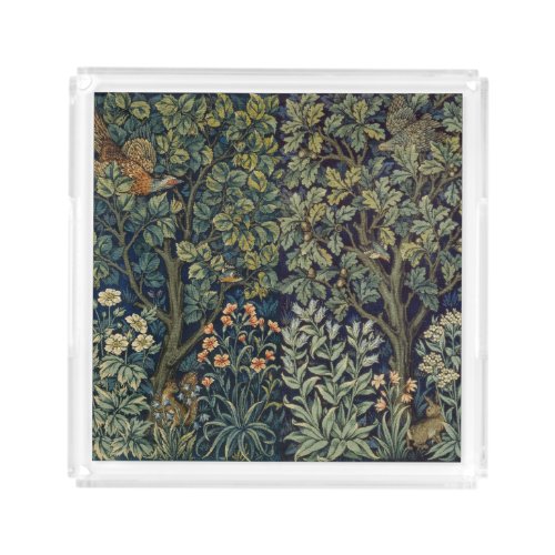 William Morris Pheasant Bird Tree Botanical Acrylic Tray