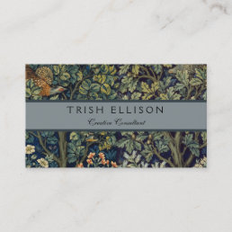 William Morris Pheasant Bird Tree Botanical Business Card