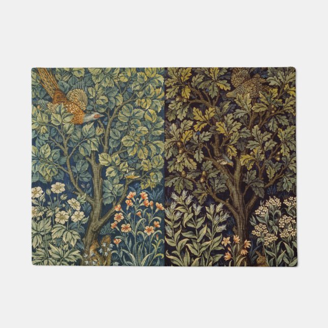 William Morris - Pheasant Bird Tree Botanical Doormat (Front)