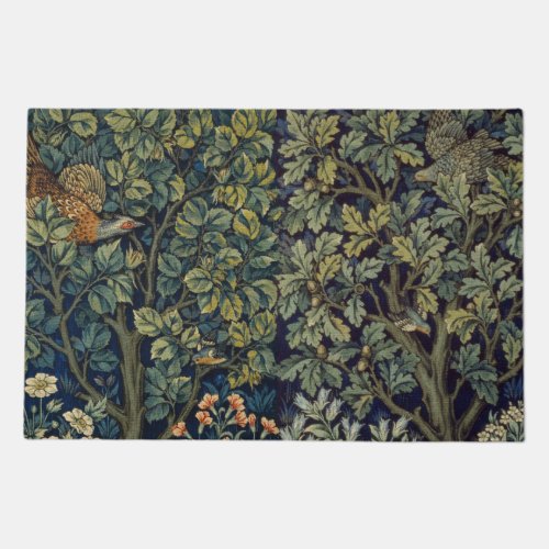 William Morris Pheasant Bird Tree Botanical Doormat