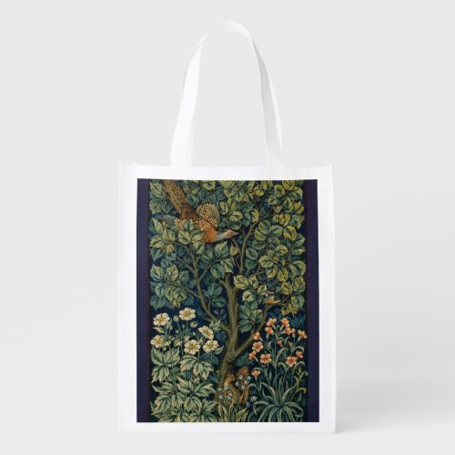 William Morris Pheasant Bird Tree Botanical Grocery Bag