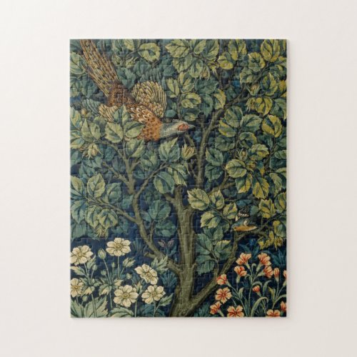 William Morris Pheasant Bird Tree Botanical Jigsaw Puzzle