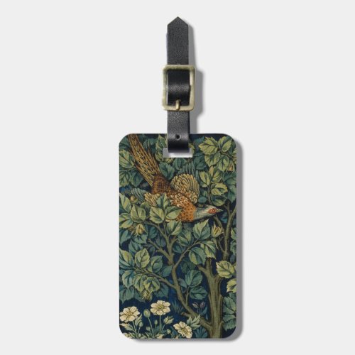 William Morris Pheasant Bird Tree Botanical Luggage Tag