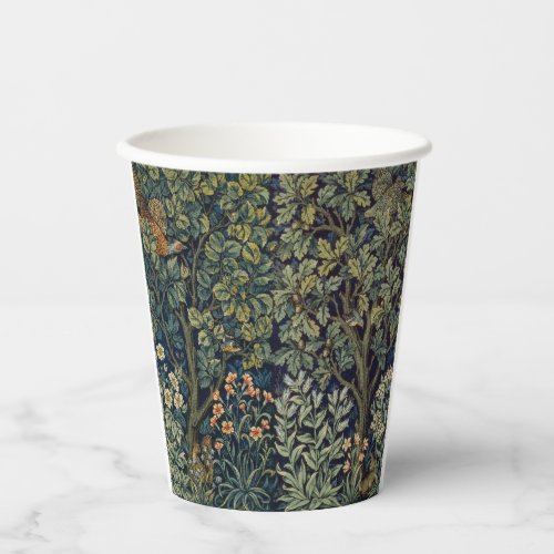 William Morris Pheasant Bird Tree Botanical Paper Cups