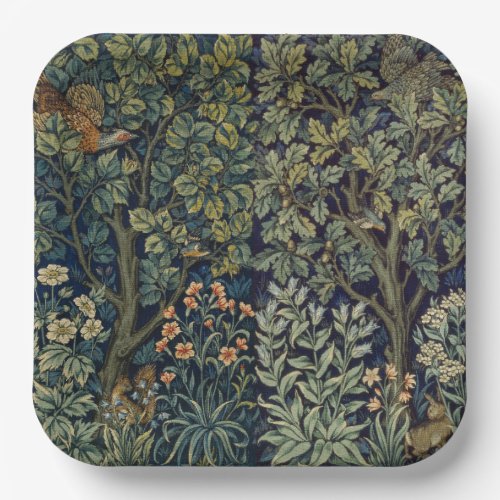 William Morris Pheasant Bird Tree Botanical Paper Plates
