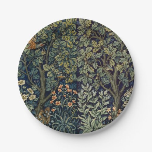 William Morris Pheasant Bird Tree Botanical Paper Plates