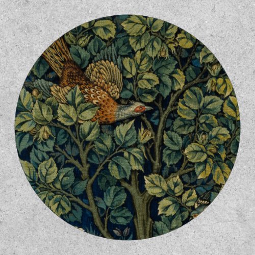 William Morris Pheasant Bird Tree Botanical Patch