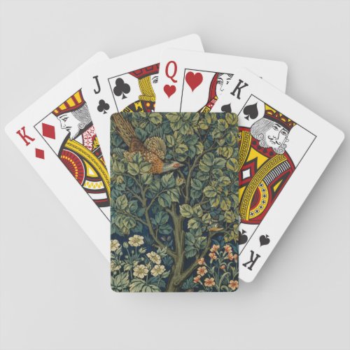William Morris Pheasant Bird Tree Botanical Playing Cards