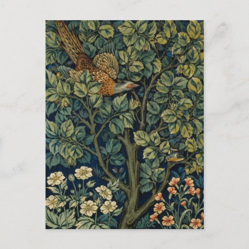 William Morris Pheasant Bird Tree Botanical Postcard