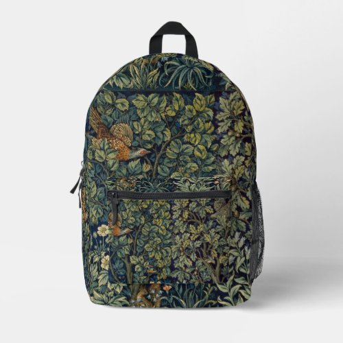 William Morris Pheasant Bird Tree Botanical Printed Backpack