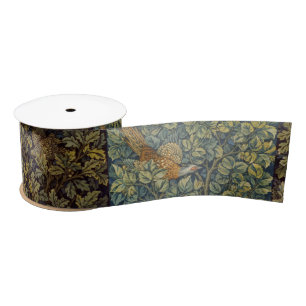William Morris - Pheasant Bird Tree Botanical Satin Ribbon