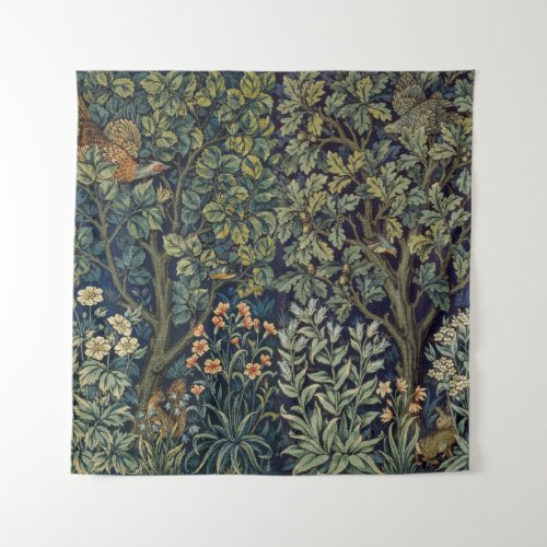 William Morris Pheasant Bird Tree Botanical Tapestry