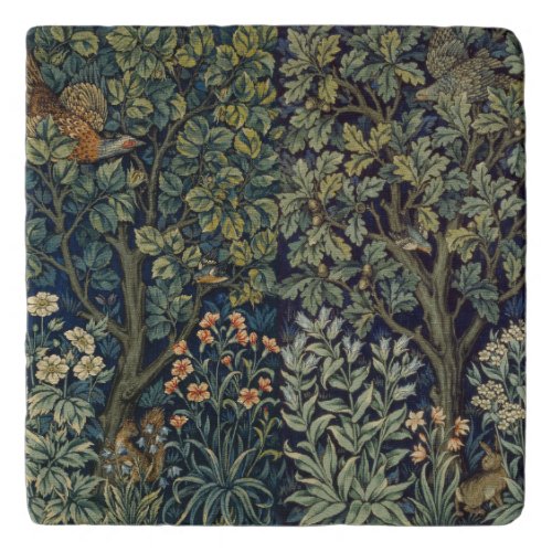 William Morris Pheasant Bird Tree Botanical Trivet