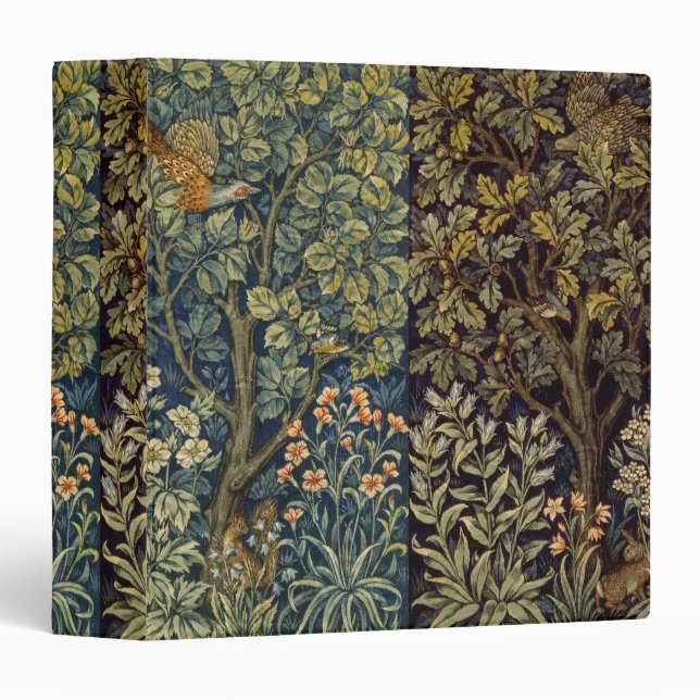 William Morris Pheasant Bird Tree Flower 3 Ring Binder (Front/Spine)